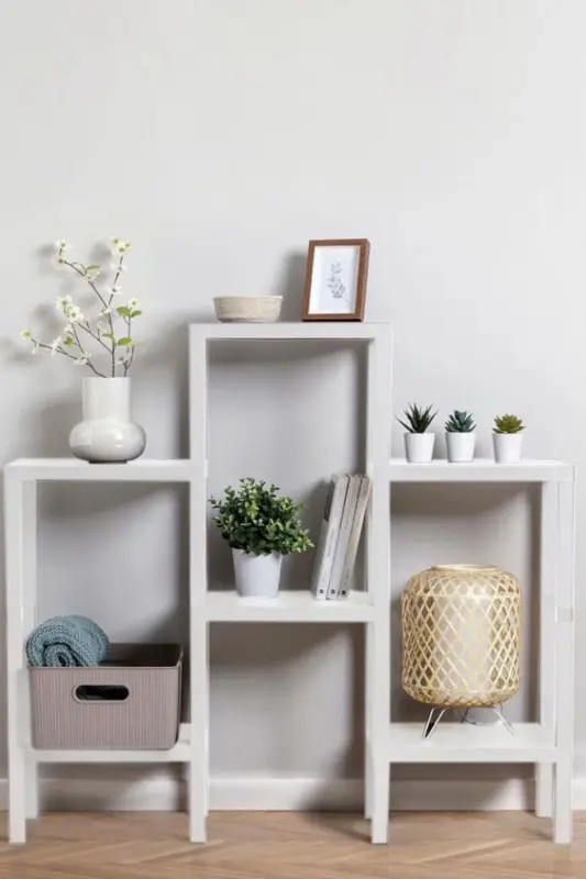 6 Tier Plastic Shelf Unit Kitchen Shelf Bathroom Shelf Balcony Shelf Bathroom Organizer Bookcase White-WHITE - 4