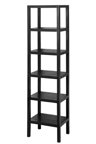 6-Tier Plastic Shelf Unit Kitchen Shelf Bathroom Shelf Balcony Shelf Bathroom Organizer Bookshelf Black - FRAPAN HOME (1)