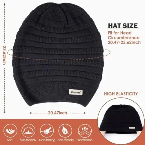 60% CasModazoneere Slouchy Beanie for Women, Knit Beanie Hat for Winter and Fall, Soft Warm Wool Slouch Winter Hats for Ladies - 6