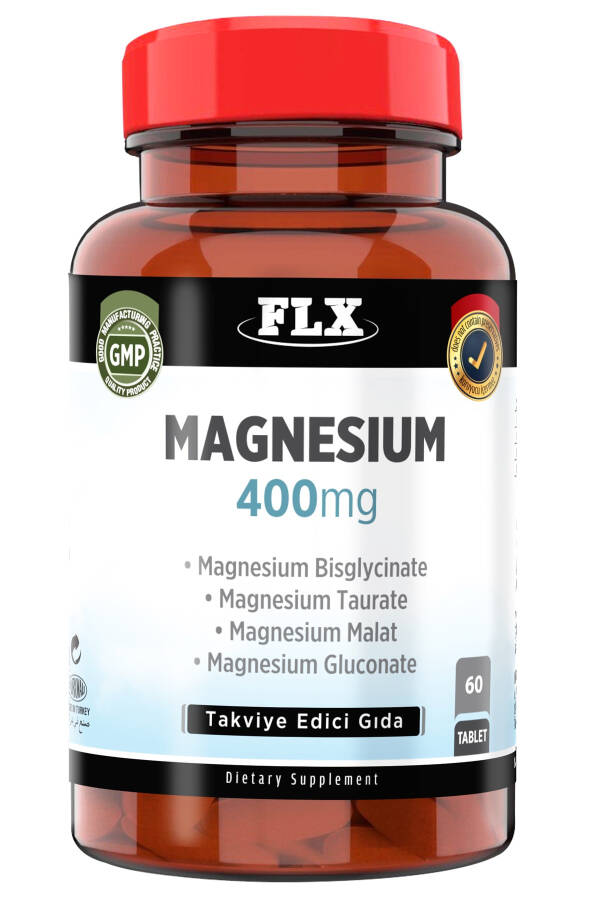 60 Tablet Magnezyum Bisglisinat Malat Taurat Glukonat Magnezyum Elementleri 400 Mg - 3