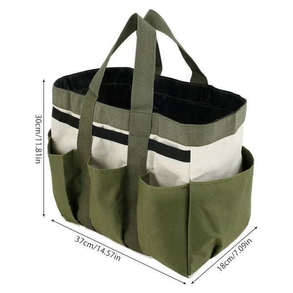 600D Oxford cloth Garden Tool Tote Bag ,Gardening Tote Bag,Gardening Pouch Storage Organiser DIY Kit With 8 Pockets,Garden Tool Holder Tote Bag Organizer - TCWHNIEV (1)