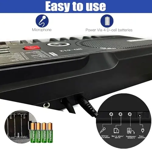 61 Key Keyboard Piano, Portable Electronic Keyboard Piano for Beginners with Speakers, Microphone, Sheet Music Stand, 100 Voices, 100 RhytModazones, Digital Music Keyboard for Teen - 4
