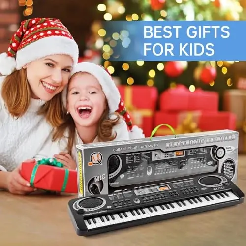 61 Key Piano Keyboard for Kids, Electronic Music Toy for Beginners, 16 Tones, 10 RhytModazones, 6 Demos, Built-in Recording, Perfect Christmas or Birthday Gift for Ages 3+ - 6