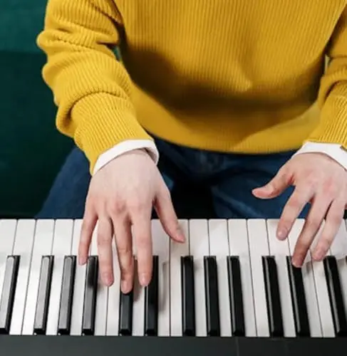 61 Ta'sirli Klaviatura Pianino, LCD Ekranli Ko'chma Elektrikli Pianino Klaviaturasi, O'rnatilgan Dinamiklar, Quloqchin, Stend, Skameyka, Nota Qo'yish Joyi, Mikrofon, 300 Ovoz, 300 Ritim, Yangi Boshlanuvchi Va Voyaga Yetganlar Uchun Ideal - 7