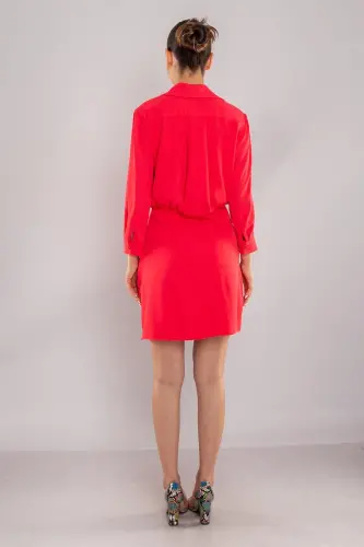 61853 Draped Long Sleeve Mini Dress - 4