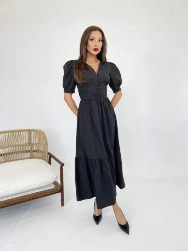 6411 DRESS-BLACK - BÜYÜKBEDENIZ (1)
