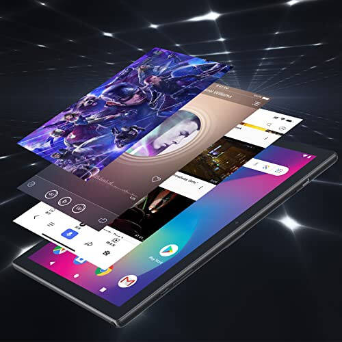 Tablet 64GB 10 Inch Tablet, Android Tablets, 6000mAh Battery Quad Core HD Touch Screen Tableta Computer, with WiFi BT Google Play Android Tabletas. Black. - 5