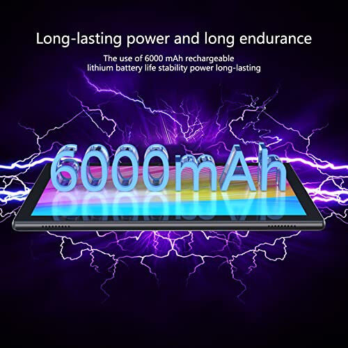 Tablet 64GB 10 Inch Tablet, Android Tablets, 6000mAh Battery Quad Core HD Touch Screen Tableta Computer, with WiFi BT Google Play Android Tabletas. Black. - 7