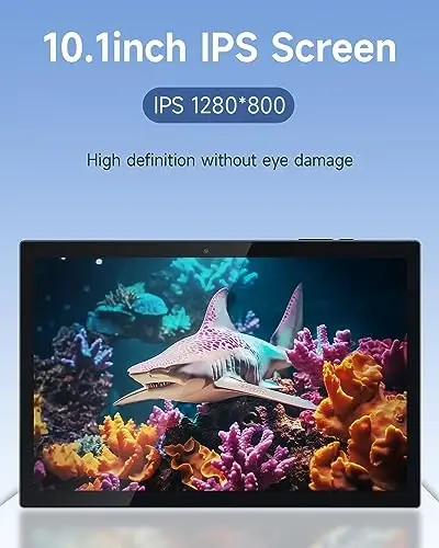Tablet 64GB 10 Inch Tablet, Android Tablets, 6000mAh Battery Quad Core HD Touch Screen Tableta Computer, with WiFi BT Google Play Android Tabletas. Black. - NOVOJOY (1)