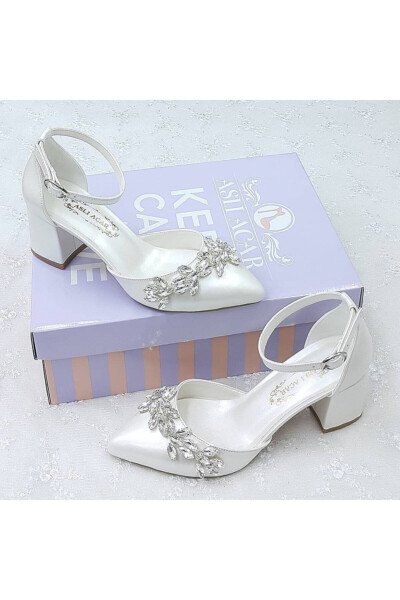 6.5 Cm Stone Design Off-White Stiletto Bridal Shoes Aslı Acar - 2