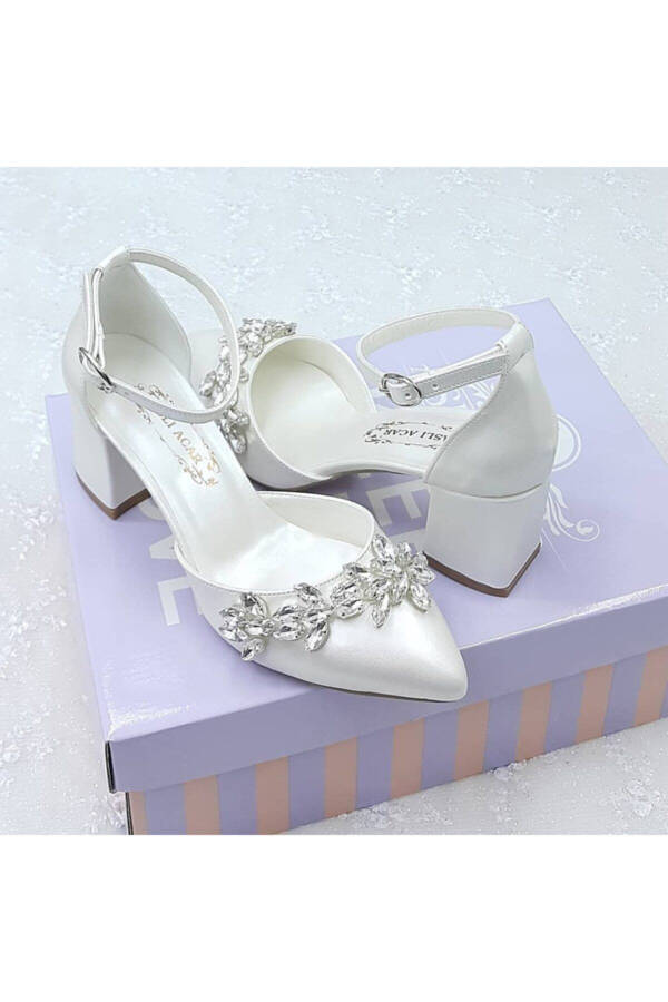 6.5 Cm Stone Design Off-White Stiletto Bridal Shoes Aslı Acar - 3