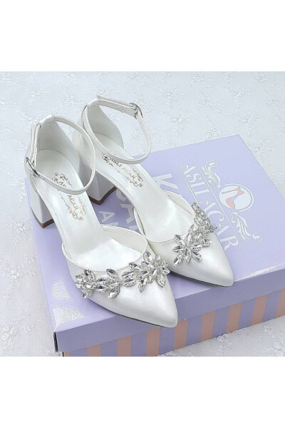 6.5 Cm Stone Design Off-White Stiletto Bridal Shoes Aslı Acar - 4