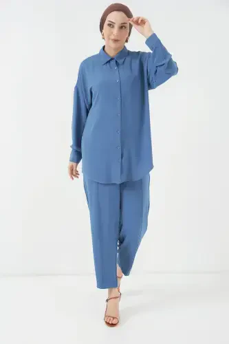 6593 Oversize Комплект двойка - Индиго-ИНДИГО - 1