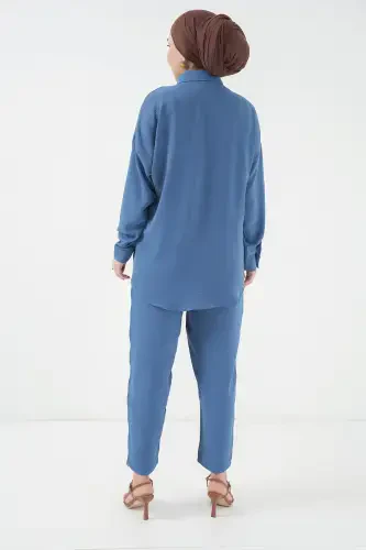 6593 Oversize Комплект двойка - Индиго-ИНДИГО - 7