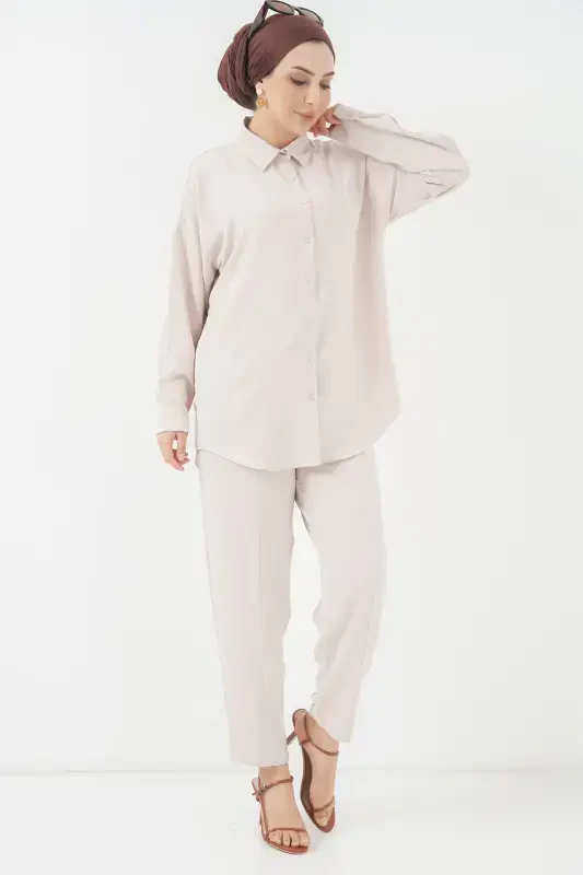 6593 Oversize Комплект из двух частей - Крем-КРЕМ - 4