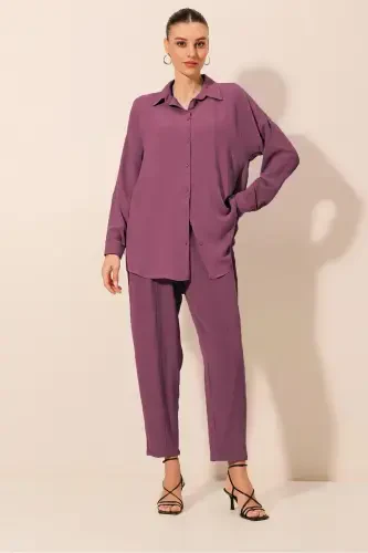 6593 Oversize Комплект из двух частей - Сливовый-СЛИВОВЫЙ - 1