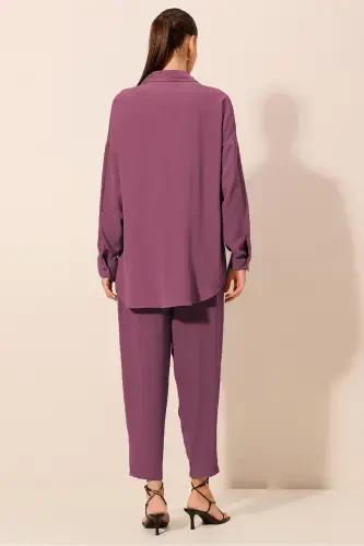 6593 Oversize Комплект из двух частей - Сливовый-СЛИВОВЫЙ - 3