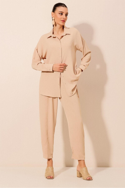 6593 Oversize Two-Piece Suit - Beige - 9