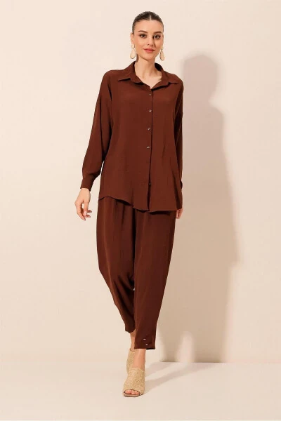6593 Oversize Two-Piece Suit - Brown - 5
