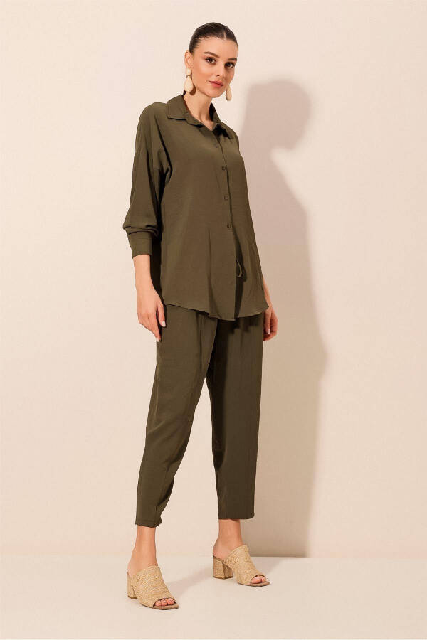 6593 Oversize Two-Piece Suit - Khaki - 3