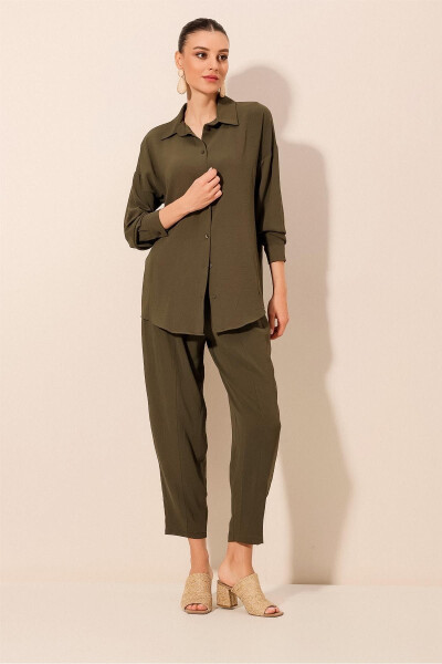 6593 Oversize Two-Piece Suit - Khaki - 4