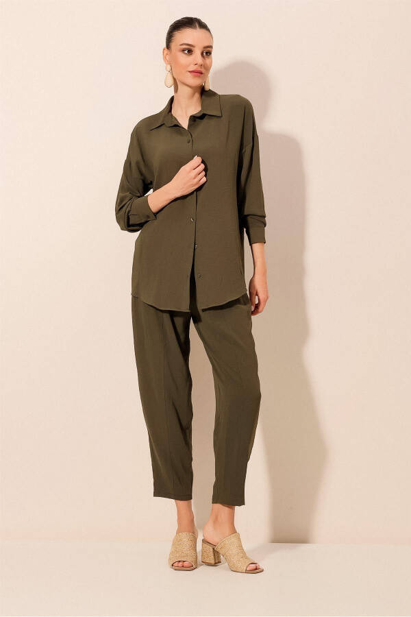 6593 Oversize Two-Piece Suit - Khaki - 4