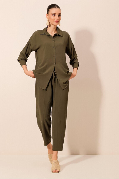 6593 Oversize Two-Piece Suit - Khaki - 5