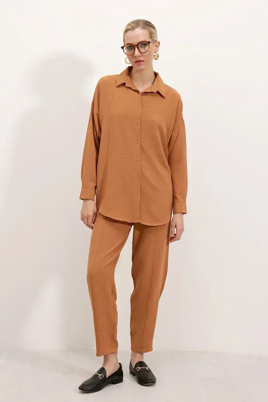 6593 Oversize Two-Piece Suit - Tobacco - BIGDART