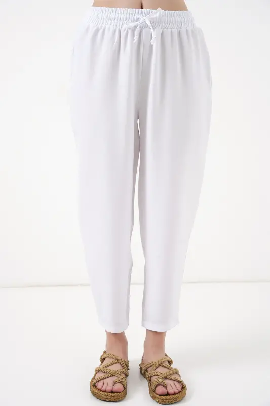 6622 Keten İkili Takım - Beyaz-BEYAZ - 4