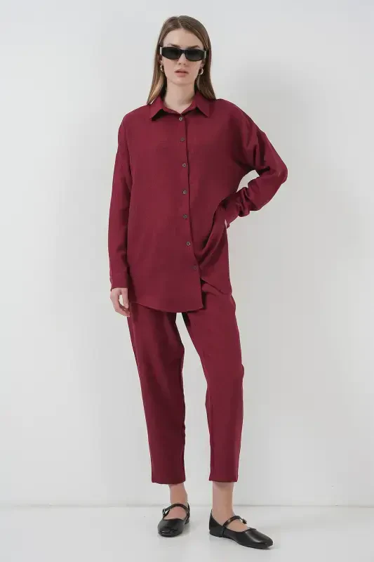 6622 Keten İkili Takım - Bordo-BORDO - 3