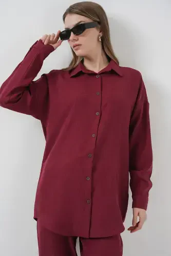 6622 Keten İkili Takım - Bordo-BORDO - 4