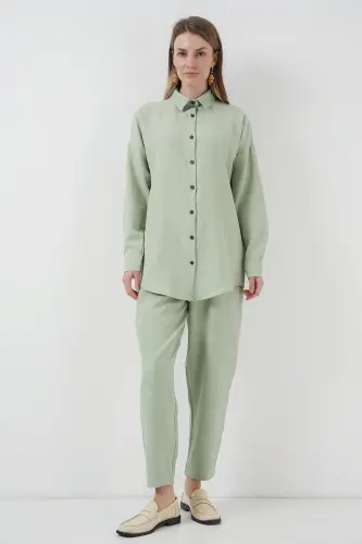 6622 Keten İkili Takım - Mint-MİNT - 4