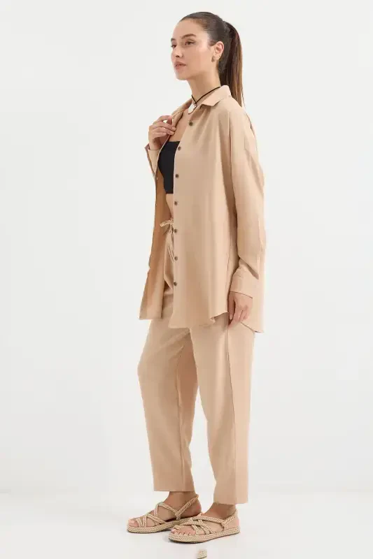 6622 Linen Two Piece Set - Biscuit-Biscuit - 2