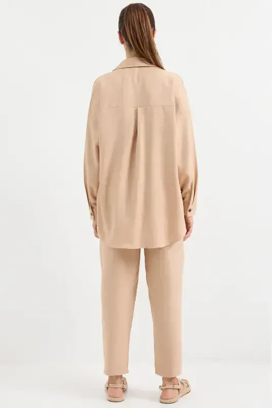 6622 Linen Two Piece Set - Biscuit-Biscuit - 6