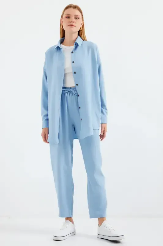 6622 Linen Two Piece Set - Blue-BLUE - 5