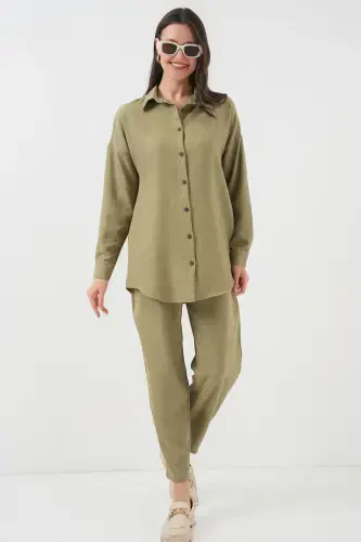 6622 Linen Two Piece Set - Cagla-Cagla - 1