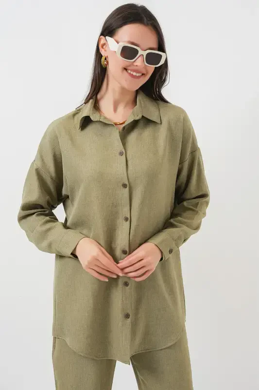 6622 Linen Two Piece Set - Cagla-Cagla - 2