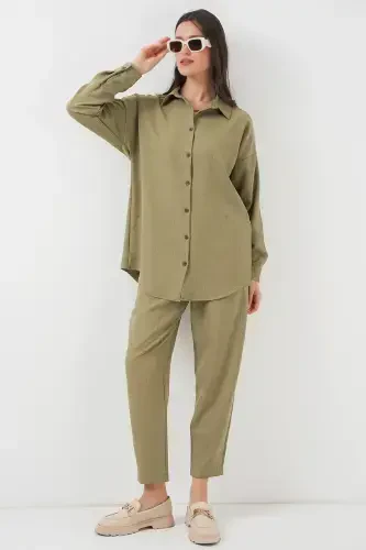 6622 Linen Two Piece Set - Cagla-Cagla - 3