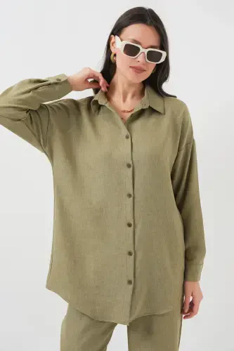 6622 Linen Two Piece Set - Cagla-Cagla - 4