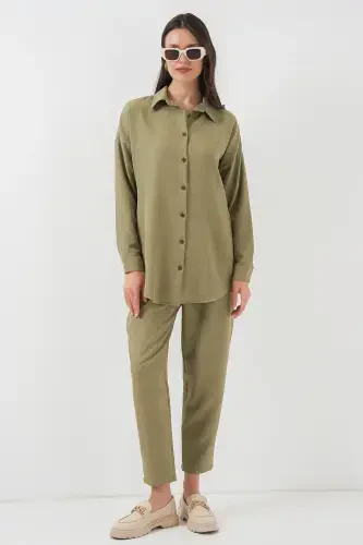 6622 Linen Two Piece Set - Cagla-Cagla - 5