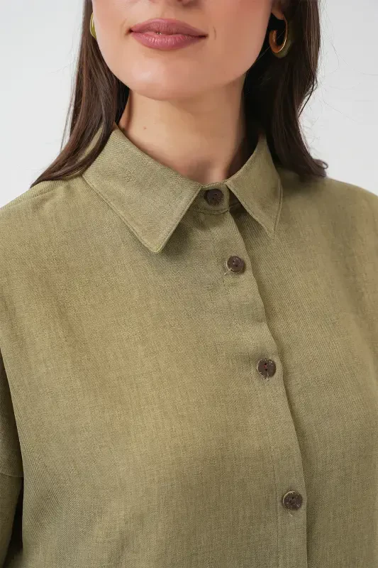 6622 Linen Two Piece Set - Cagla-Cagla - 6