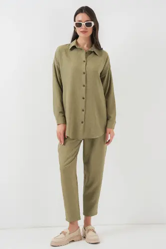 6622 Linen Two Piece Set - Cagla-Cagla - 5