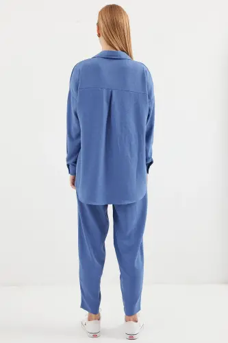 6622 Linen Two Piece Set - D. Indigo-D. Indigo - 6