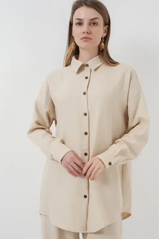 6622 Linen Two Piece Set - M. Cream-M. Cream - 3