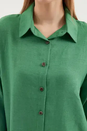 6622 Linen Two Piece Set - Y.Emerald-Y.Emerald - 4