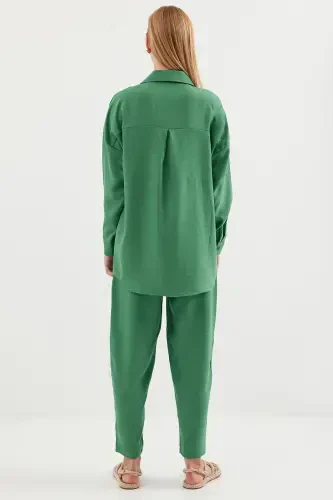 6622 Linen Two Piece Set - Y.Emerald-Y.Emerald - 5