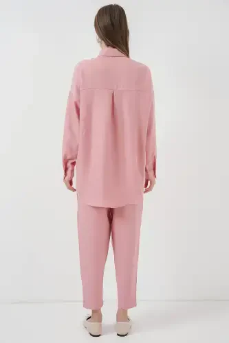 6622 Льняной костюм двойка - Пудра-ПУДРА - Modazone (1)