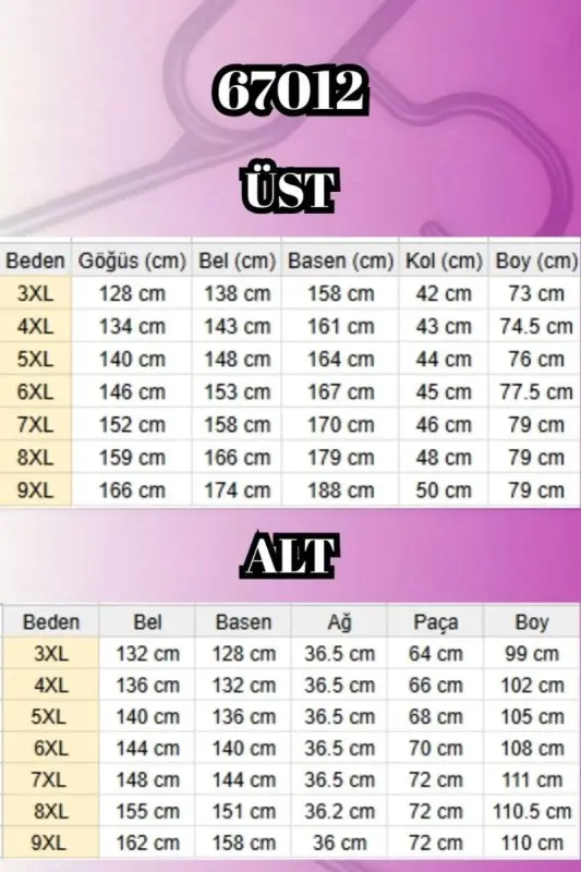 67012 Büyük Beden Biye Detaylı Penye Pantolonlu Takım - Lacivert - 2