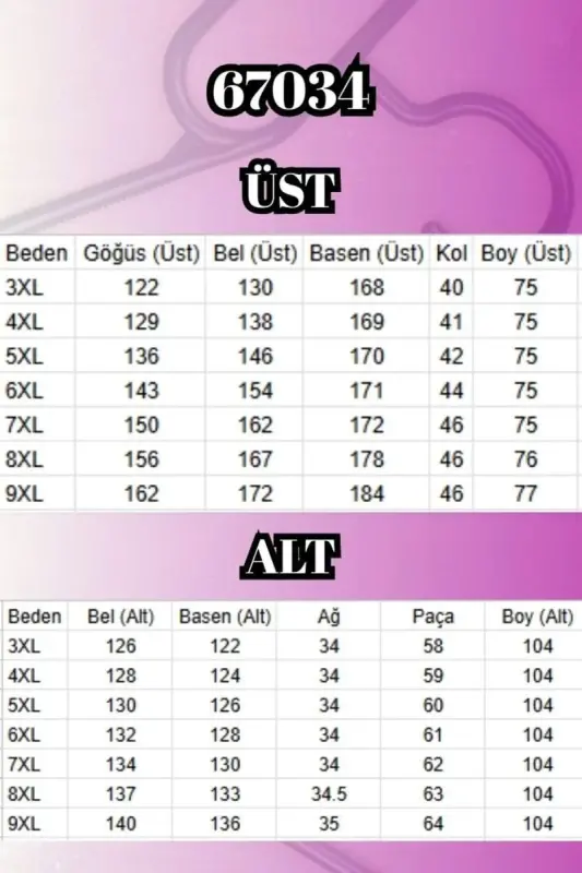 67034 Büyük Beden Yanları Patlı Penye Pantolonlu Takım - Siyah - 2