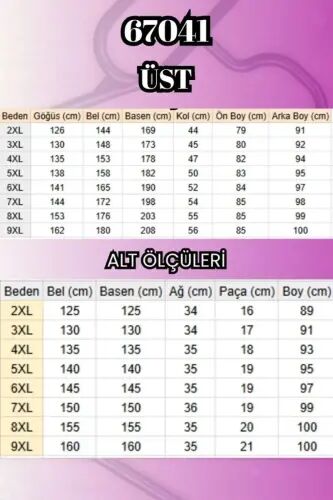 67041 Büyük Beden Düğme Detaylı Penye Pantolonlu Takım - Siyah - BÜYÜKBEDENIZ (1)